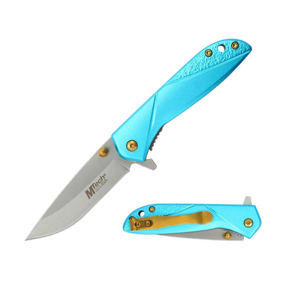 Liner Lock Foldekniv med Belteklips - Turkis