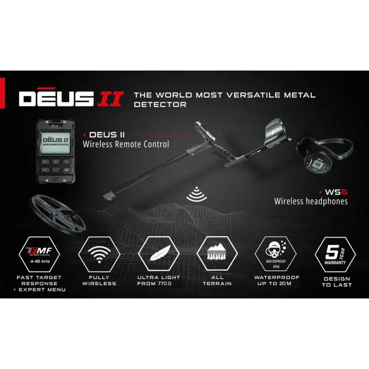 XP - DEUS II Metalldetektor - 28FMF-RC-WS6 - Master - Game-On.no