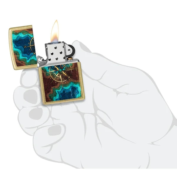 Zippo Topo Compass Design Lighter