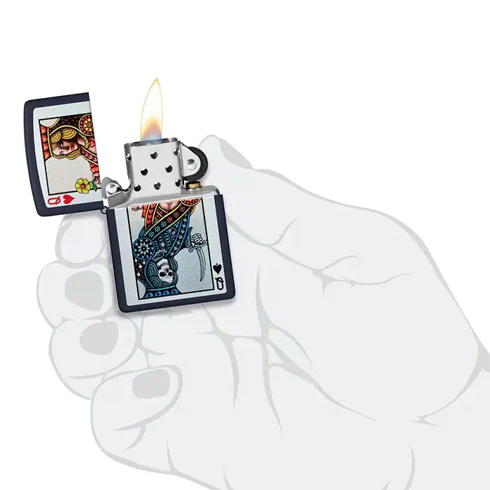 Zippo Lighter - Queen of Hearts Design