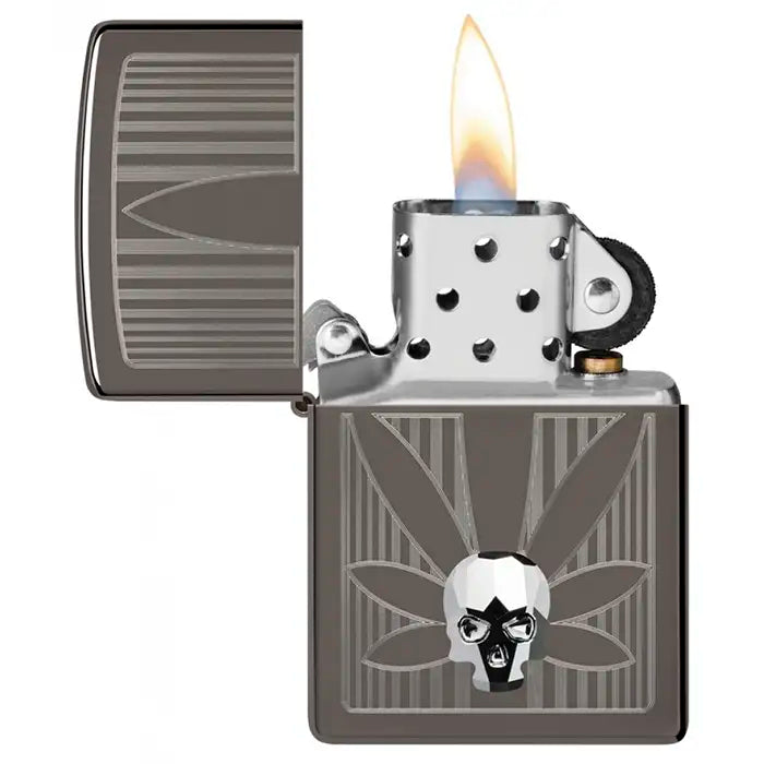 Zippo - Cannabis y Calavera 3D