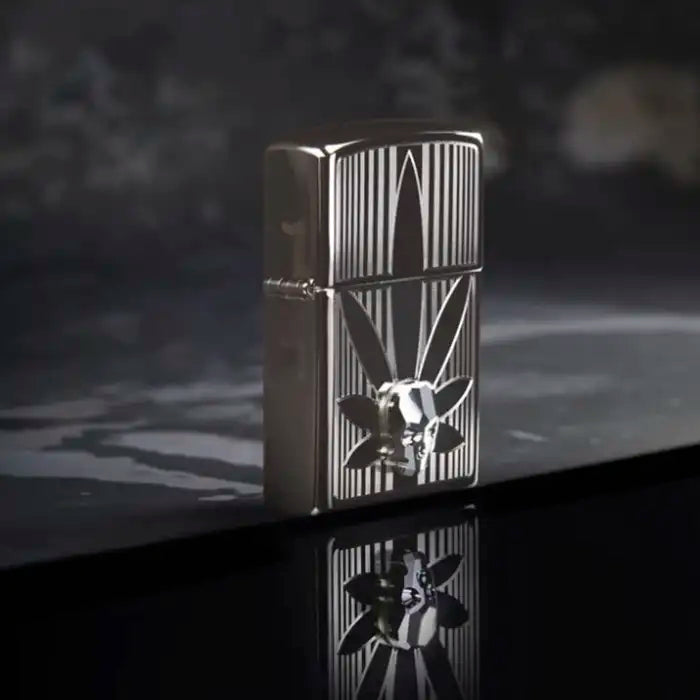 Zippo - Cannabis y Calavera 3D