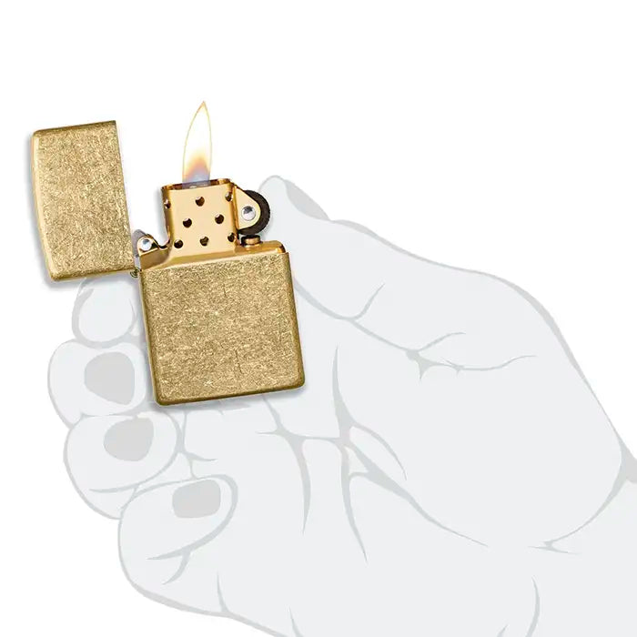 Zippo Lighter - Tumbled Brass