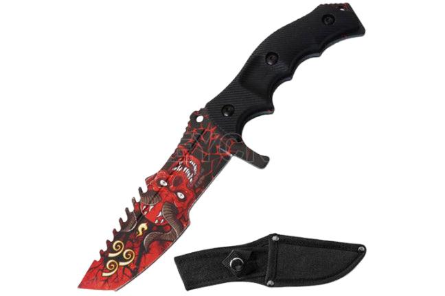 SE Tactical - Heavy Duty Kniv - Red Devil Motiv Turkniv med Slir - Game-On.no