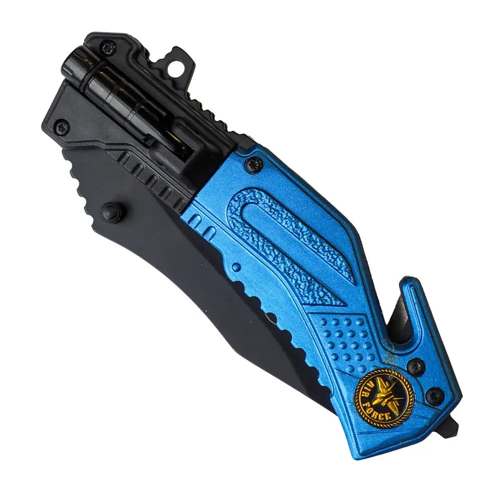 Tactical Rescue Knife with Route Breaker, Seat Cutter and LED Light