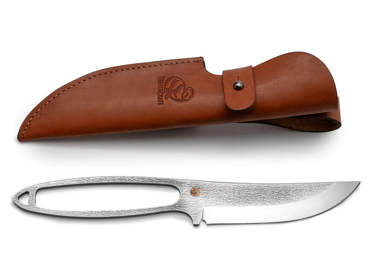 SNK1 Skeleton knife with leather sheath - Bushcraft knife D2 steel