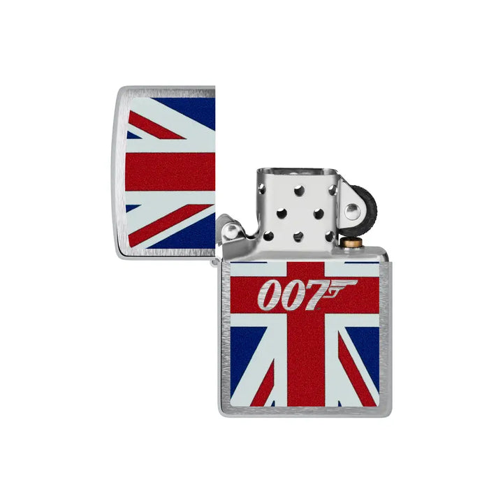 Zippo - James Bond Union Jack Motiv - Brushed Chrome Lighter