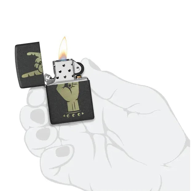 Zippo - Rock On Motiv - Black Crackle Lighter