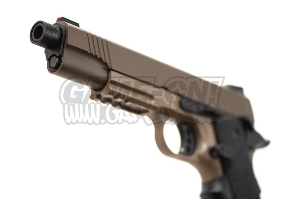 AA - 1911 Extended Gassdrevet Softgun pistooli - Desert - Game-On.no