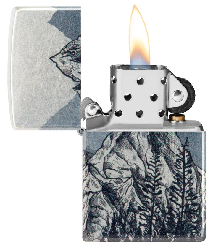 Abstrakt Mountain Sketch Motiv - Lighter - Game-On.no