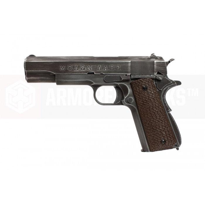 AW Custom - 1911 Molon Labe Softgun med Blowback - Helmetall - Game-On.no