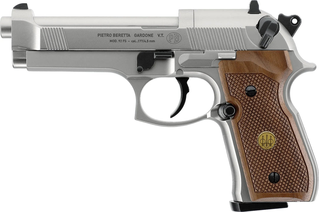 Beretta 92FS Nickel - Tre Grip - 4,5 mm - Game-On.no