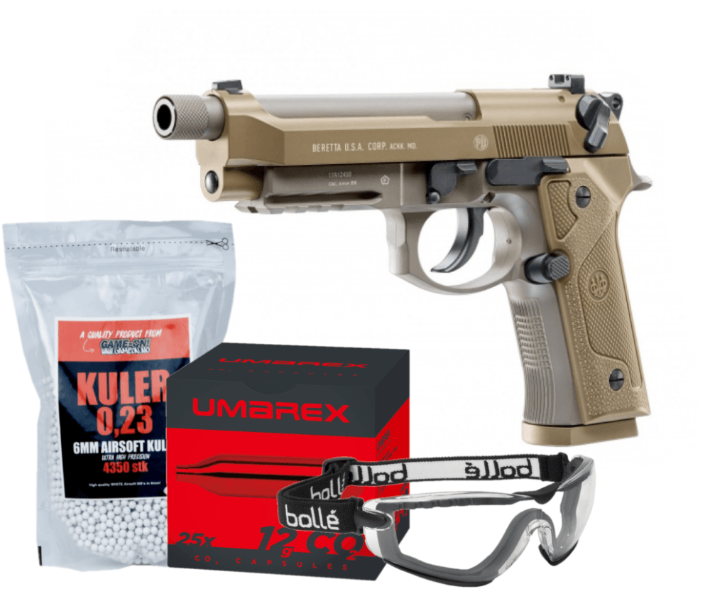 Beretta M9 A3 FDE - Co2-sats för softgun - Game-On.com