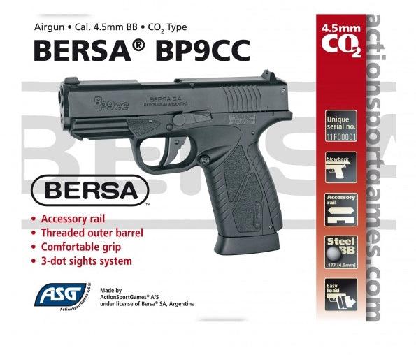 Bersa BP9CC Co2 Drevet Softgunpistol utan Blowback - Game-On.no