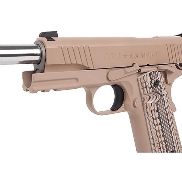 Colt M1911 M45A1 TAN - Co2 powered Softgun with Blowback - Game-On.no