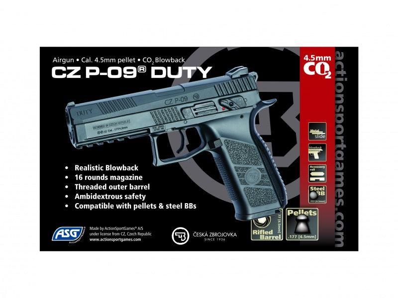 CZ P-09 Luftpistole mit Blowback BLACK - 4.5mm Pellets - Game-On.no