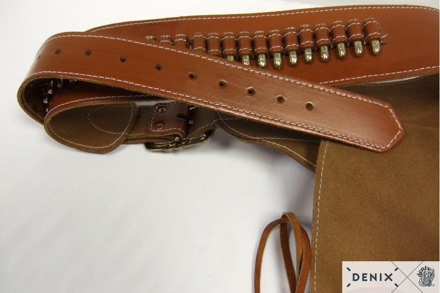 Denix - Sheriff Leather Holster for Revolver with Belt - Right-Handed - Game-On.no