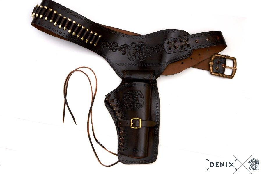 Denix - Western Leather Holster for Revolver with Belt - Right-handed - Game-On.no