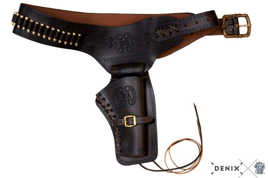 Denix - Western Leather Holster for Revolver with Belt - Right-handed - Game-On.no