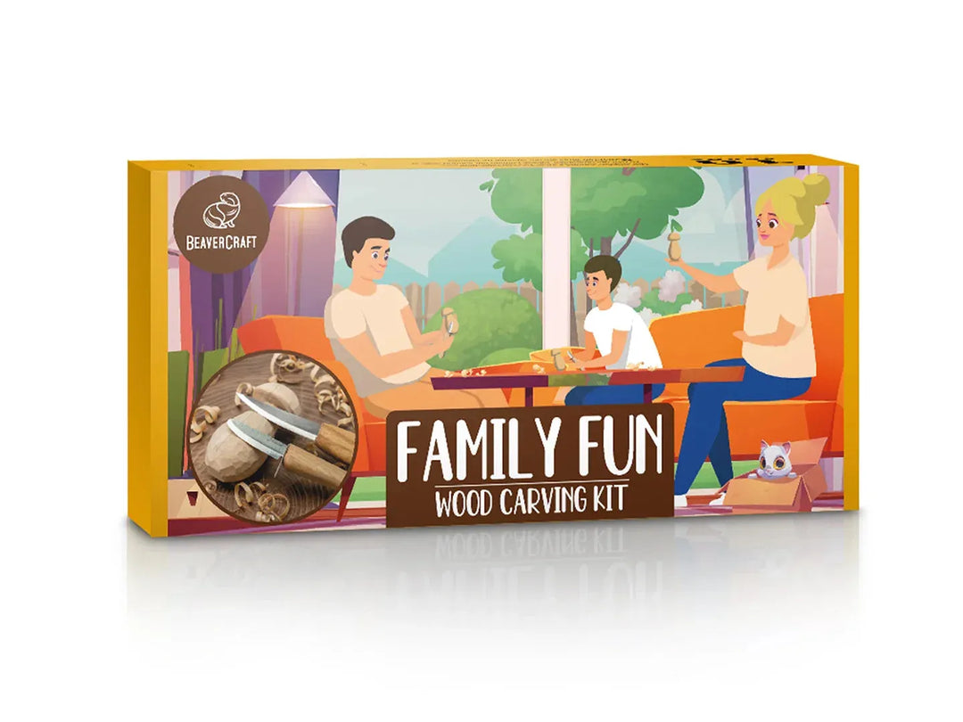 DIY09 Familie Treskjæresett - 2stk Kniver - Alt du trenger inkludert! - Game-On.no