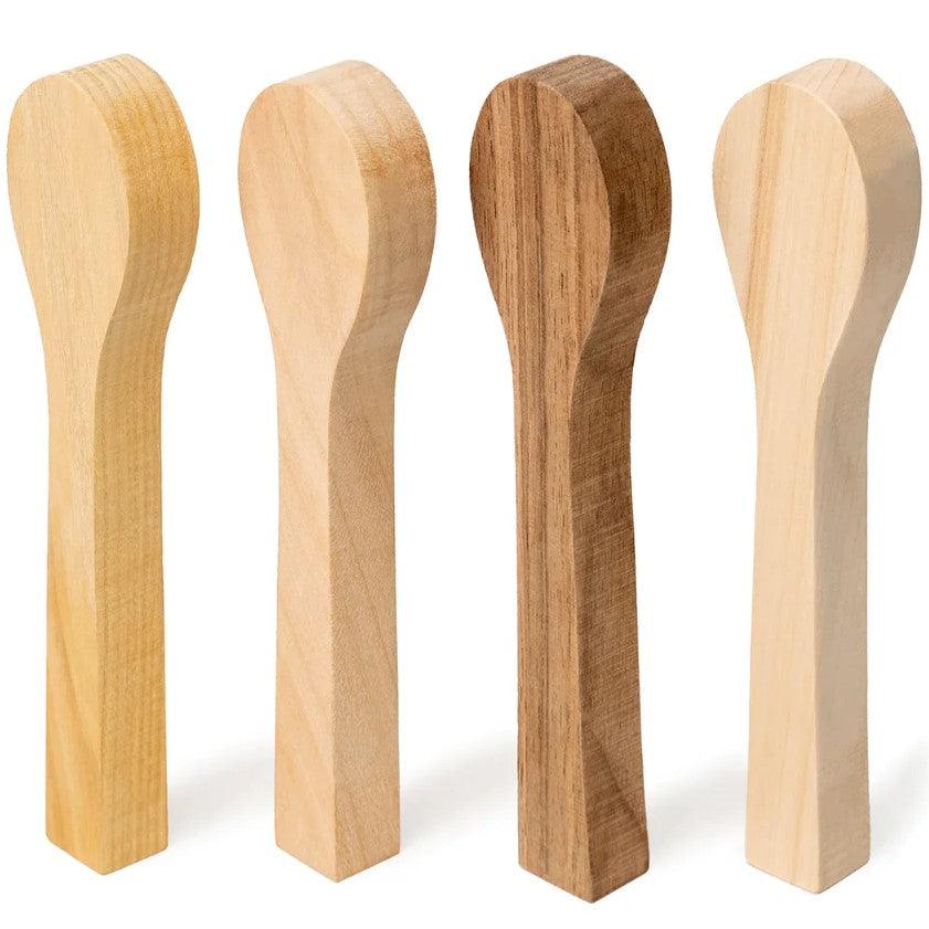 Werkstück für Holzschnitzlöffel - 4er Pack - Game-On.no