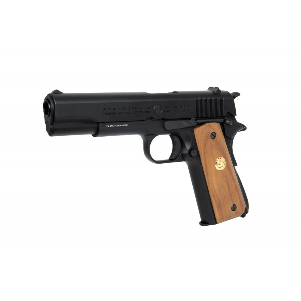 G&G GPM1911 GP2 Airsoftpistol med blåsning - metall och trä - Game-On.com