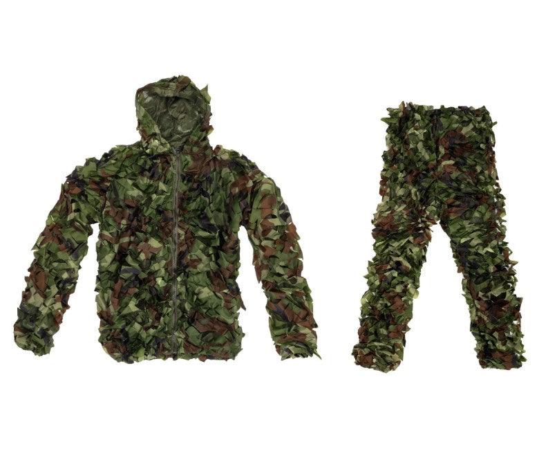 Ghillie Suit letvægts camouflagedragt med jakke og bukser - Woodland - Game-On.no