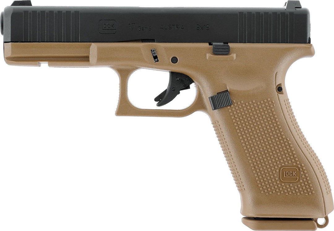 Glock 17 French Edition Gas Softgun with Blowback - Musta / Tan - Game-On.no