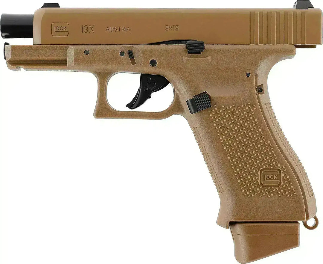 Glock 19X FDE - Gass Softgun med Blowback - Pakkesett - Game-On.no
