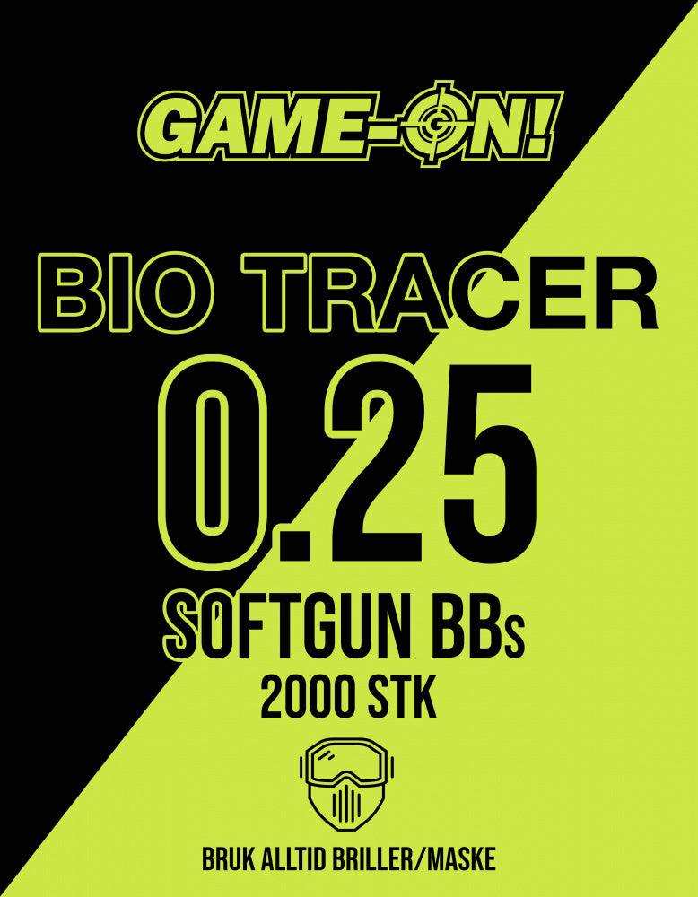 MENKÄÄ! Vihreät BIO Tracer pallot - 0.25g - 2000kpl - Game-On.no