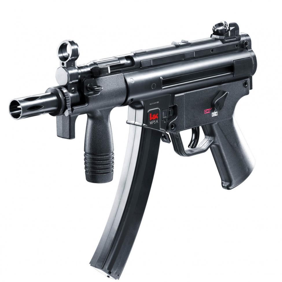 H&K MP5K PDW CO2 Powered Softgun - Musta - Game-On.no