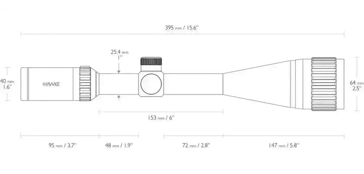 Hawke - Vantage IR 6-24x50 AO Mil Dot - Game-On.no