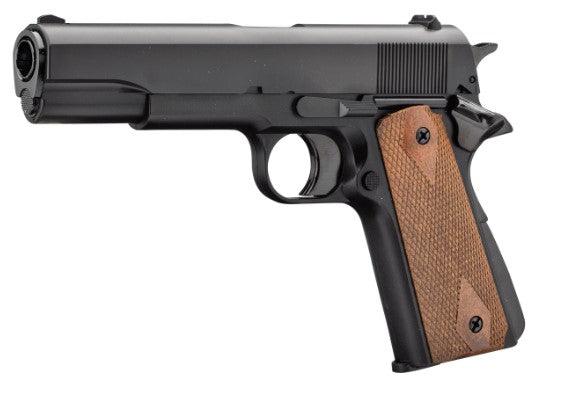 HFC - 1911 Kaasukäyttöinen Softgun pistooli ilman takaiskua - Musta / Puu - Game-On.no