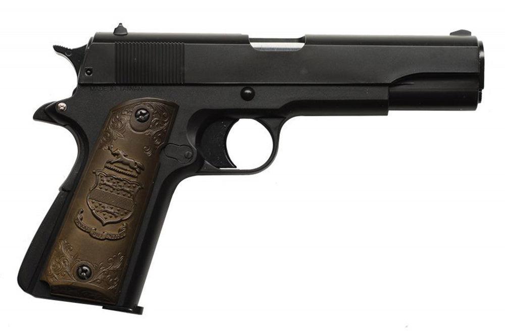 HFC - 1911 Gassdrevet Softgun Pistole uten Blowback - Svart/Tre - Game-On.no