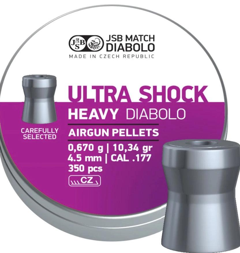 JSB Ultra Shock Heavy 4,5 mm luftgevärskulor - 350 st - Game-On.no