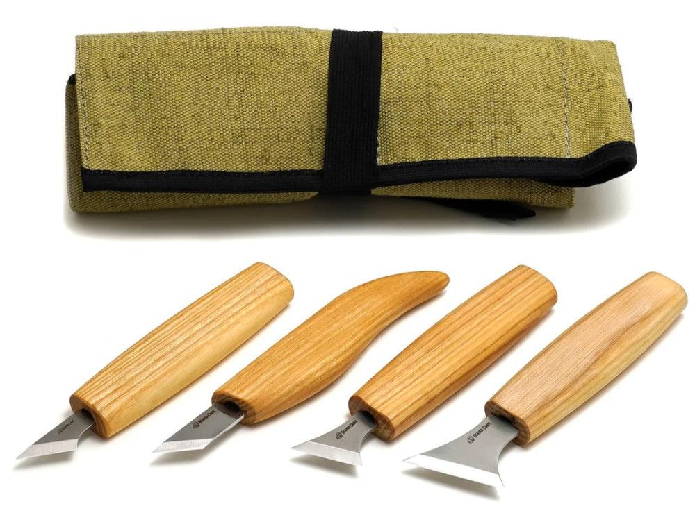 Karveskurd Knivett med 4stk Kniver och Etui - Game-On.no