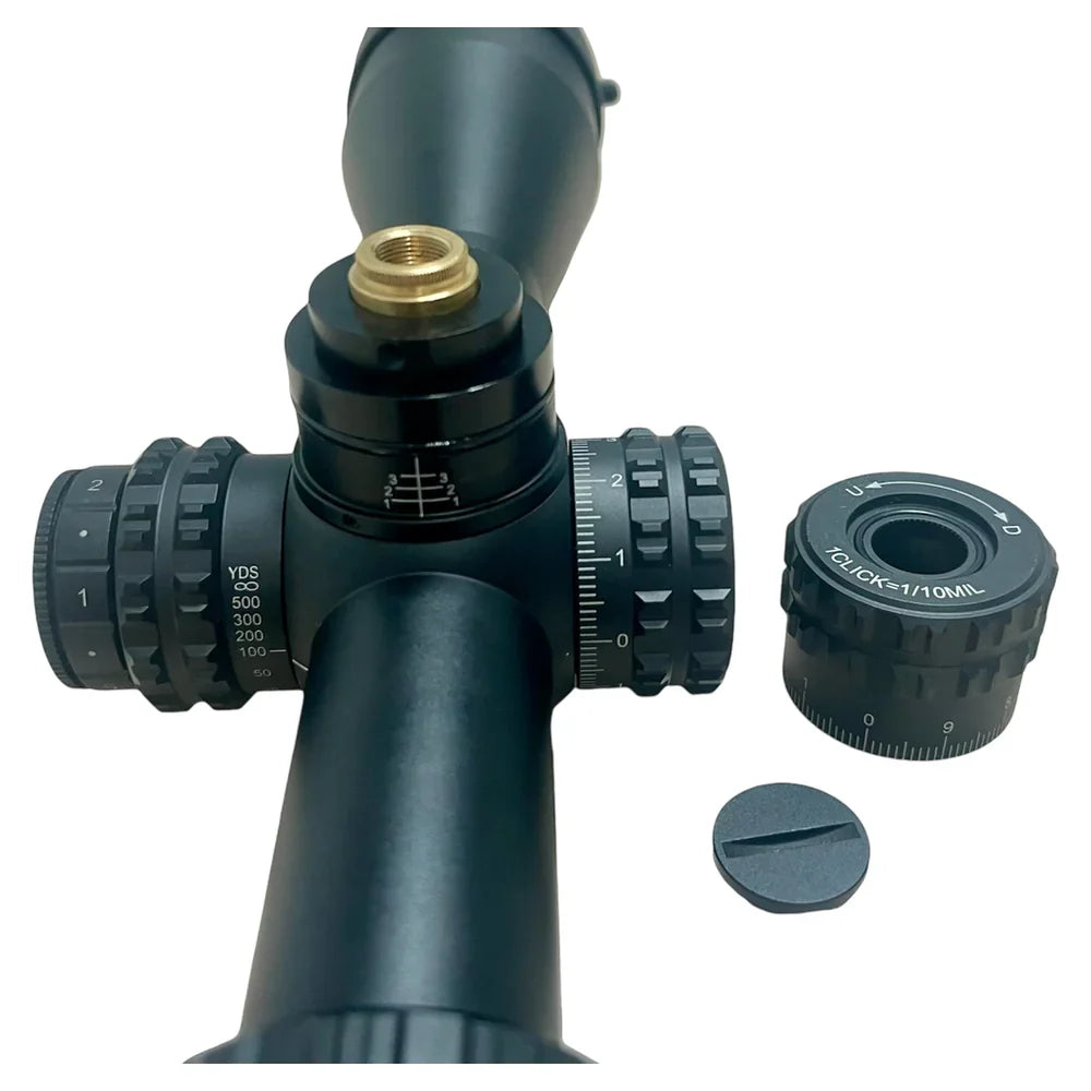 Keck Precision Kikkertsikte 2-12x50 FFPIR 30mm – Zero Stop, MIL, Belyst retikkel