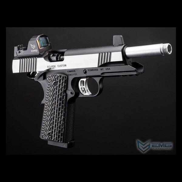 EMG x Kimber Eclipse 1911, med rødpunktsikte, vinklet mot løp