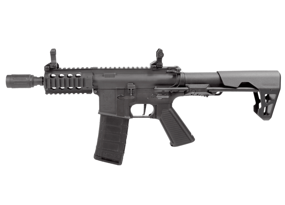 King Arms - PDW 5.56 SBR S Softgun RIfle - Musta - Game-On.com