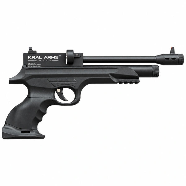 Kral Arms Puncher Space CO2 luftpistol, med kolbe, sidevisning