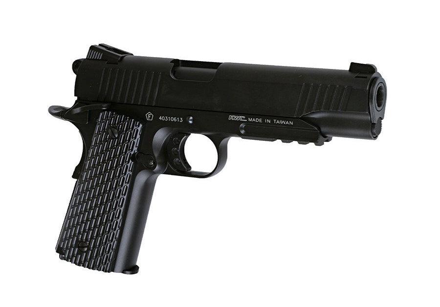 KWC - 1911 TAC CO2-drevet softgun-pistol med tilbageslag - Sort - Game-On.no