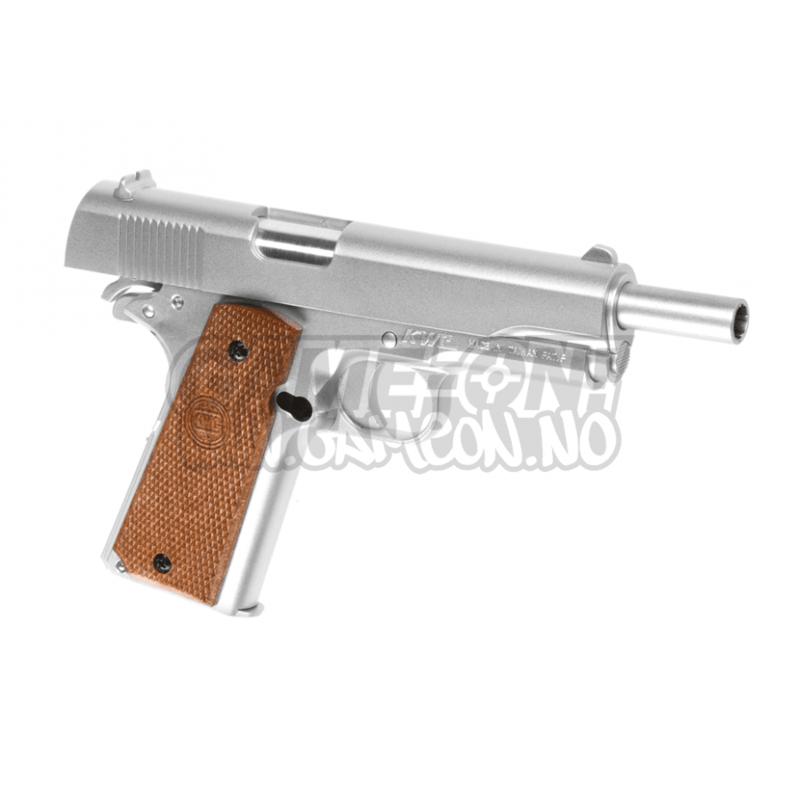 KWC - M1911 Silver Springer Pistol - Game-On.no