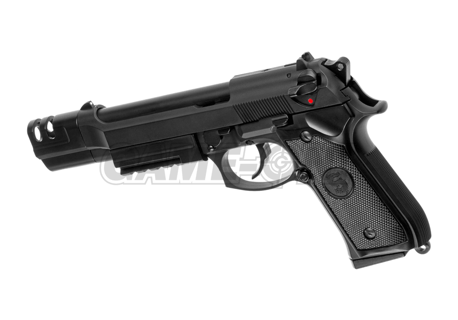 LS - M9 Tactical Gas Softgun med Blowback - Sort - Game-On.no