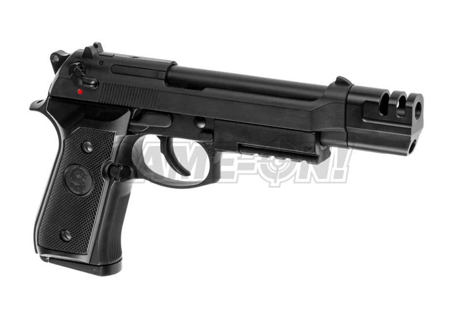 LS - M9 Tactical Gas Softgun with Blowback - Black - Game-On.no