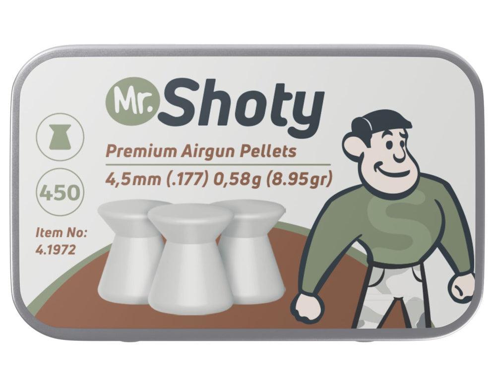 Mr. Shoty - 4.5mm (.177) Flat Pellets for Air Force - 450 pcs - Game-On.no