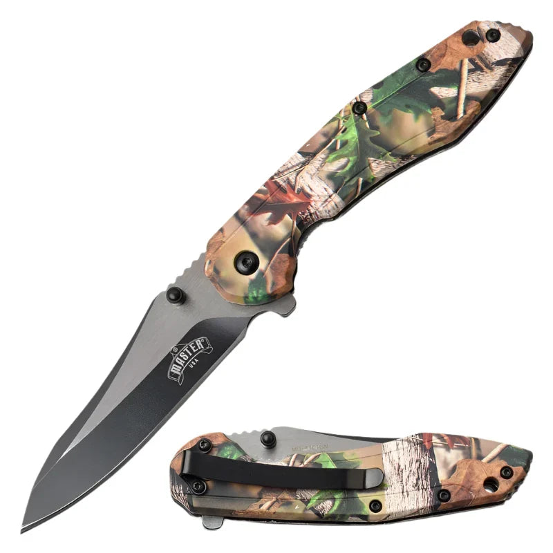 Handy folding knife with two-tone blade - Camo