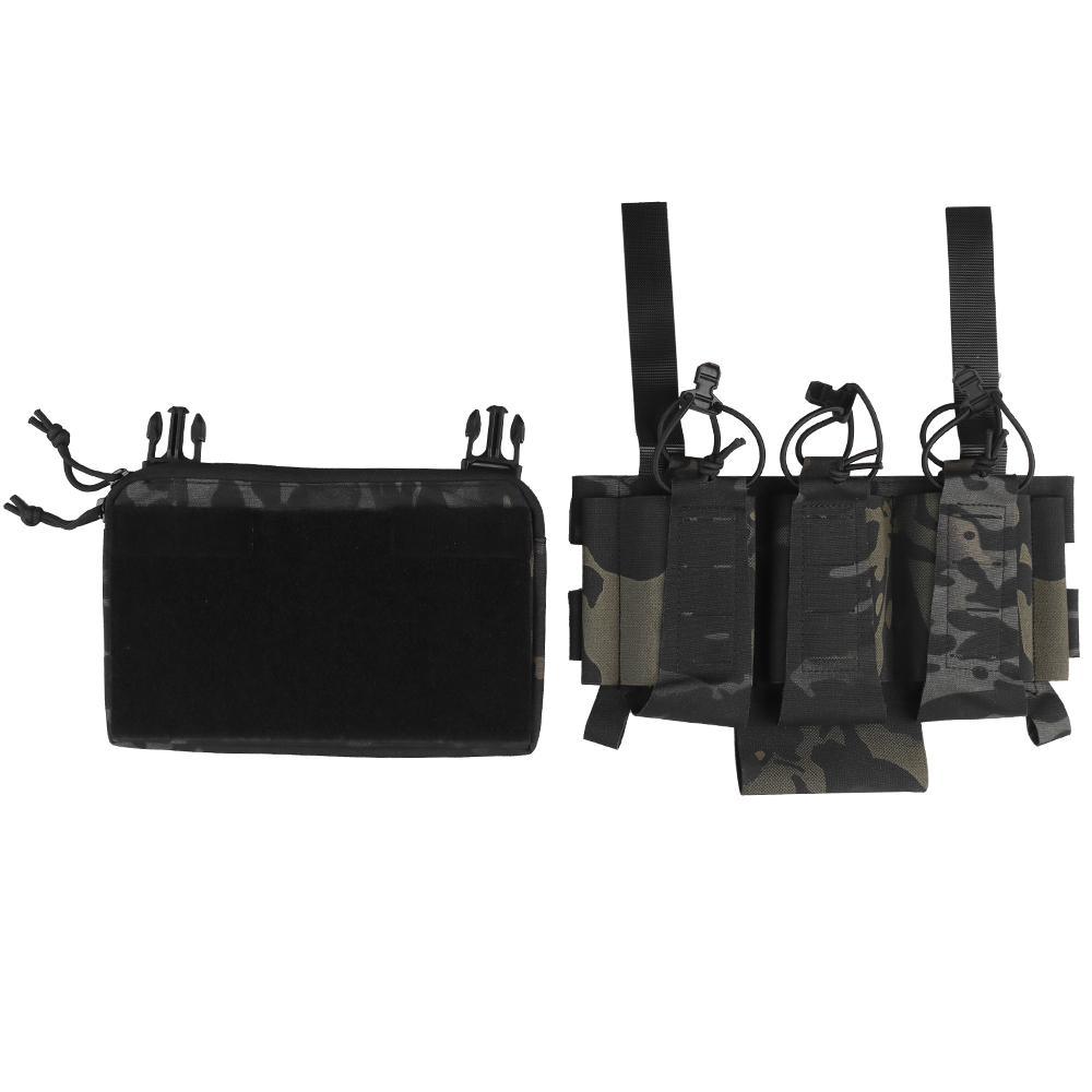 NP PMC - M4/STANAG Triple Open Magazine Pocket V2 - Musta Camo - Game-On.no