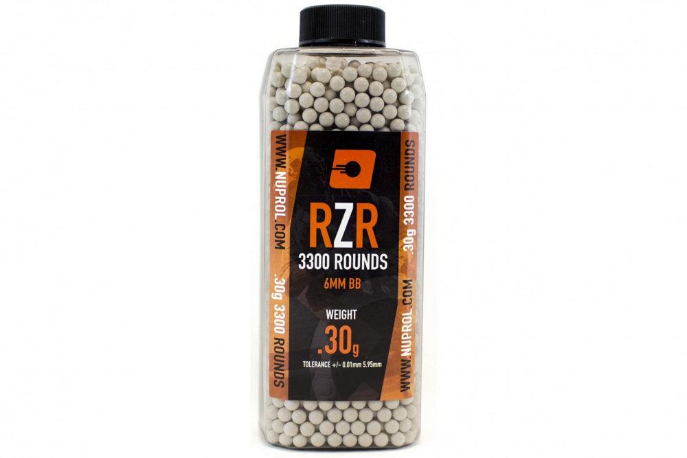 Nuprol RZR 0,30g Softgunkuler - 3300stk - Hvite - Game-On.no