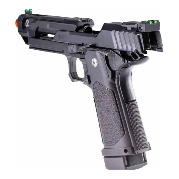 Arcturus Osprey 5" Hi-Capa softgun-pistol, sluttstykket i bakre posisjon
