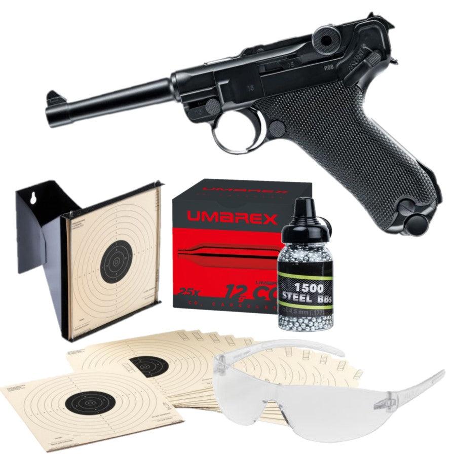 P08 Air Pistol with Blowback 4.5mm - Package Set - Game-On.no